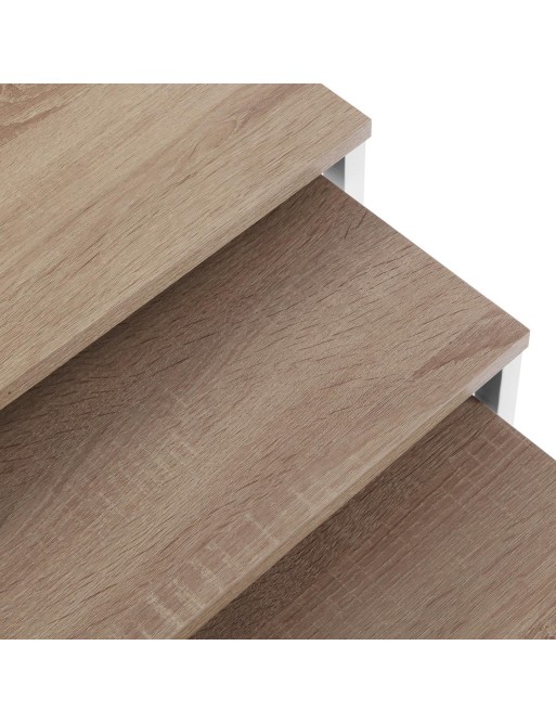 Set of three side tables, model Office. White color