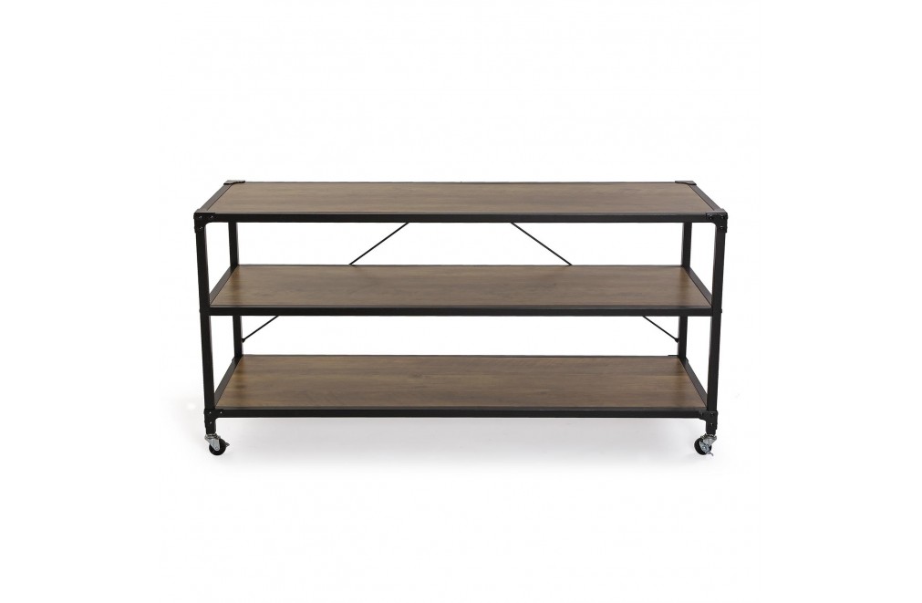 Metal shelf with 3 wooden shelves. Model meta