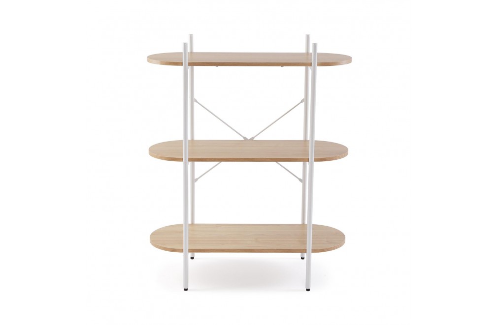 Metal shelf with 3 wooden shelves. Marta model