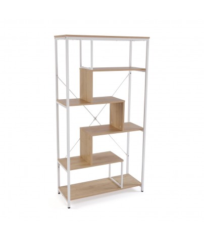Metal shelf with 6 wooden shelves. Sergio model