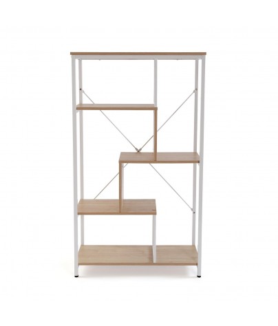 Metal shelf with 5 wooden shelves. Sergio model