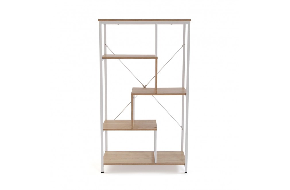 Metal shelf with 5 wooden shelves. Sergio model