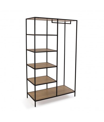 Metal shelf with 7 wooden shelves. Tulum model