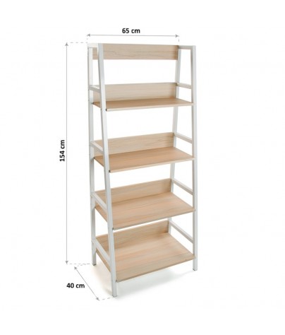 Metal shelf with 4 wooden shelves. Mítico model