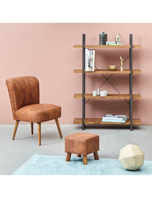 Estantería metálica con 4 estantes de madera (XL - Negra) Estantería metálica con 4 estantes de madera (XL - Negra)