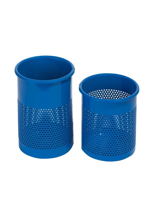 Blauer metallischer Stiftköcher (13,5 x 9,5 cm)