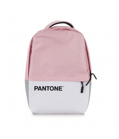 Pink backpack with USB cable included. Pantone Model
