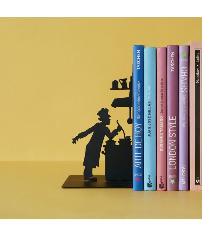 Balvi - The Reader sujeta libros decorativo de metal en color negro. Diseño  original - España