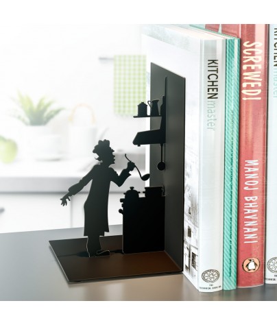 Balvi - The Reader sujeta libros decorativo de metal en color negro. Diseño  original - España