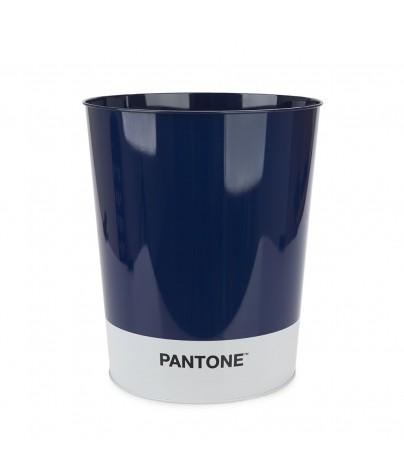Metal wastebasket. Pantone model. Blue color