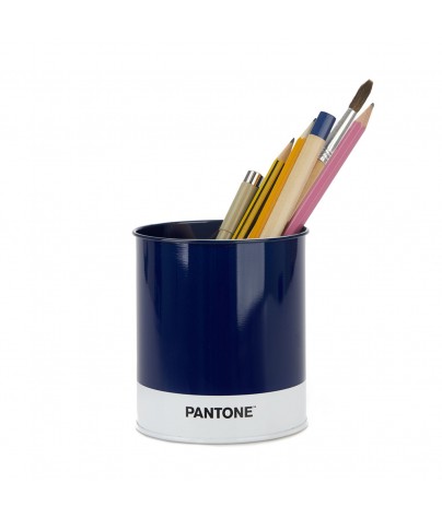 Blue metallic pencil holder or pen holder. Pantone Model