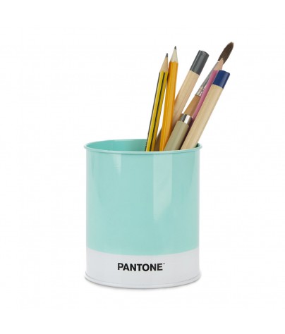 Turquoise metallic pencil holder or pen holder. Pantone Model