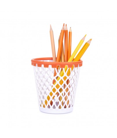 Plastic pencil holder or pen holder. Basket model