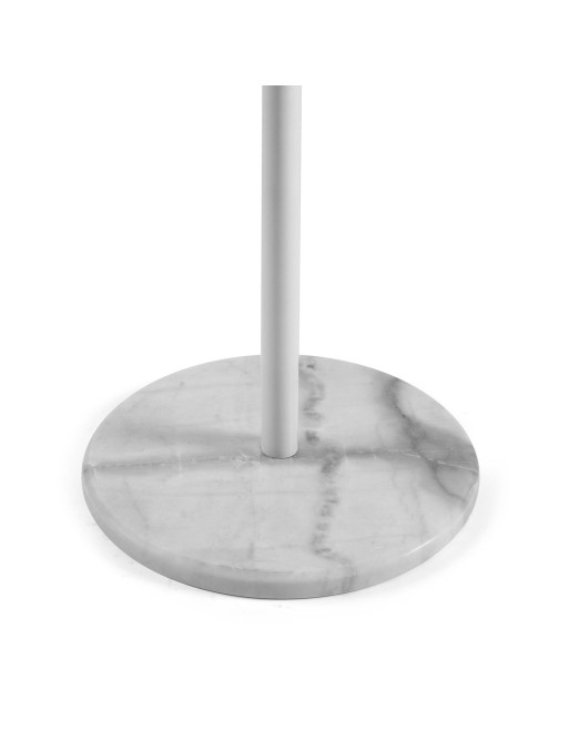 Metal coat rack with 8 hooks (white / wood)