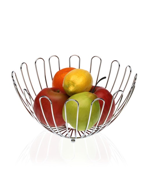 CORBEILLE À FRUITS METRALICO CHROMÉE MESURE 26CM
