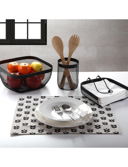 BLACK METAL FRUIT BOWL MEASURING 26.5CM BLACK METAL FRUIT BOWL MEASURING 26.5CM