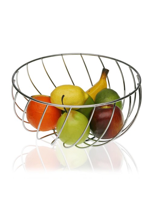 CHROME-PLATED METAL FRUIT BOWL 14x28 cm CHROME-PLATED METAL FRUIT BOWL 14x28 cm