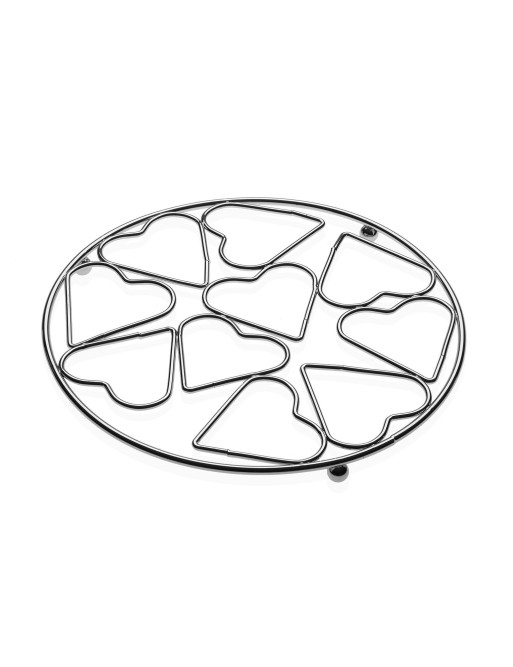 VERCHROMTER RUNDER UNTERSETZER CORAZONES MODELL