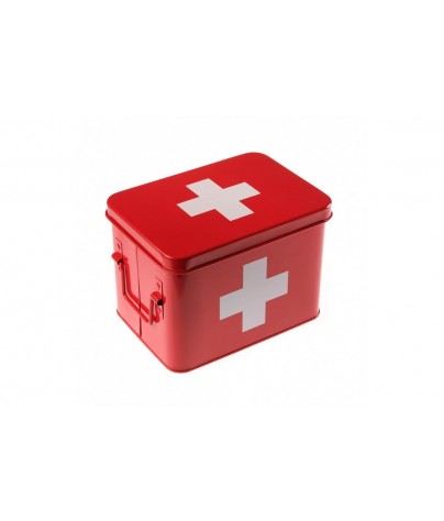STEEL FIRST AID KIT IN RED