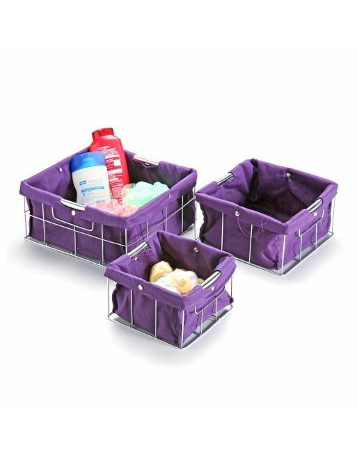 SET of 3 VIOLET SQUARE FORMAT BASKETS SET of 3 VIOLET SQUARE FORMAT BASKETS