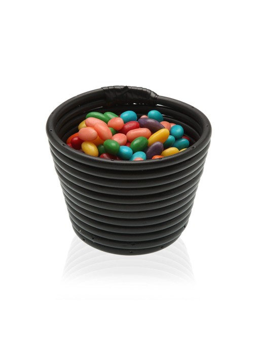 CESTA REDONDA COLOR NEGRA 10x13x13 cm
