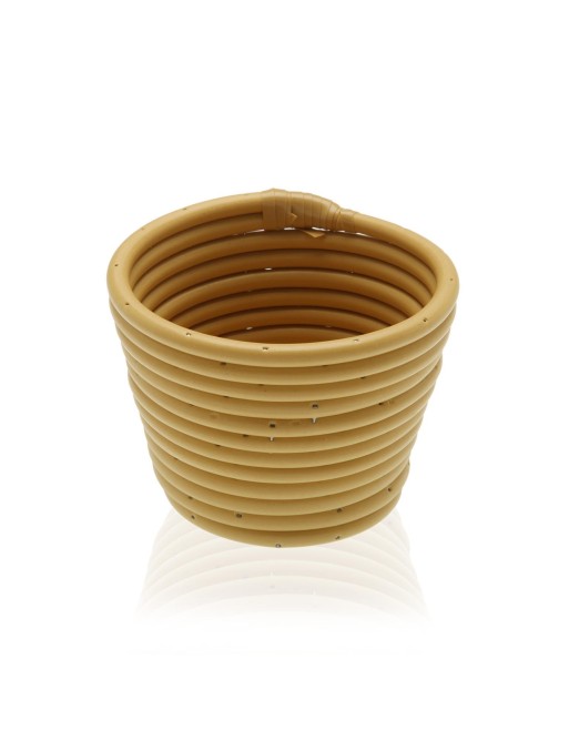 MUSTARD-COLOURED ROUND BASKET 10x13x13 cm