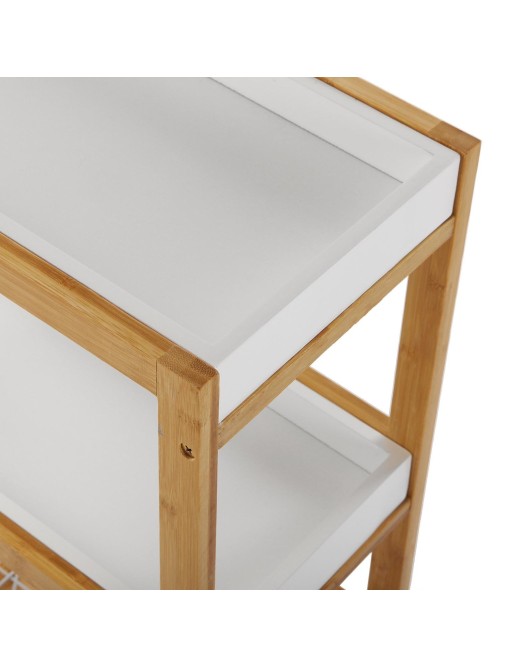 Cart with wheels with 2 baskets and 2 shelves, Bamboo model