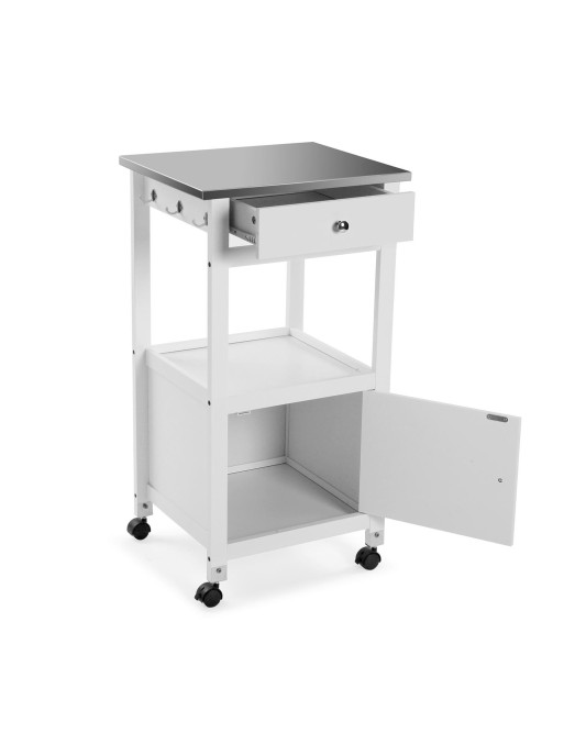 TROLLEY MIT RÄDERN GRAU EDELSTAHL