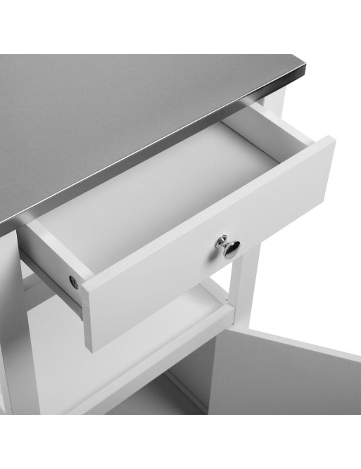 Meuble de cuisine avec 1 tiroir et 2 étagères, modèle ACIER INOX Meuble de cuisine avec 1 tiroir et 2 étagères, modèle ACIER INOX