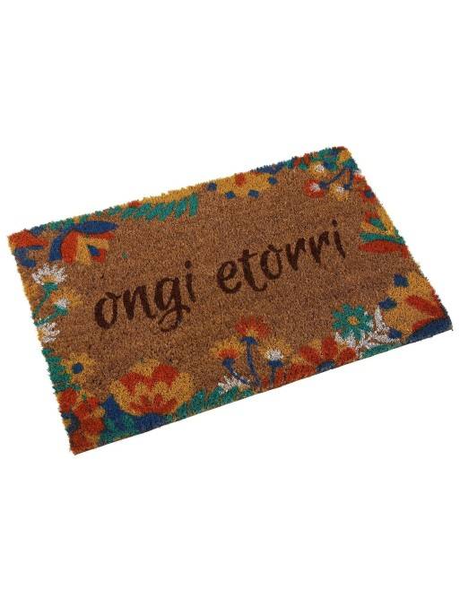 PAILLASSON MODÈLE PHRASE ONGI ETORRI ET FLEURS
