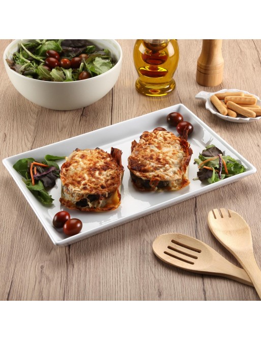 RECHTECKIGER BRUNNEN AUS WEISSEM PORZELLAN (3x23x36cm)