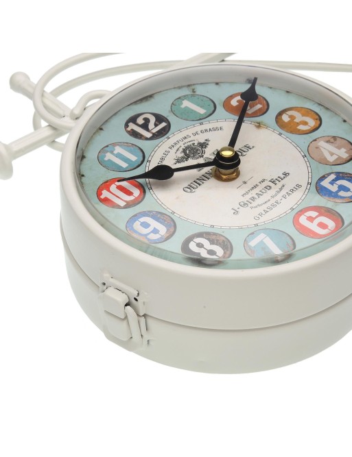 HORLOGE DE STATION BLANCHE MÉTALLISÉE MODÈLE BRUNO