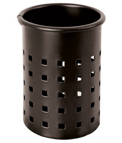 Pot à crayons ou porte-stylo métallique noir (11 x 7,5 cm). Modèle Square