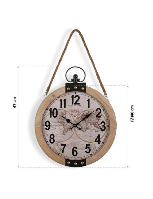 WOODEN WALL CLOCK WORLD MAP ASIER MODEL