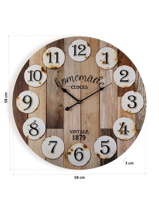 RELOJ DE PARED MADERA 58CM. MODELO 175