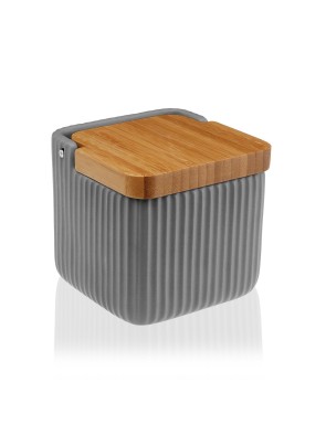 GREY CERAMIC SALT SHAKER STRIPED MODEL