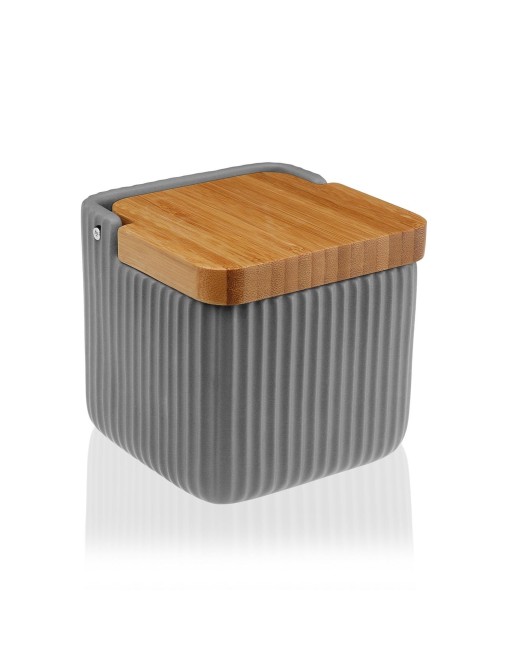 GREY CERAMIC SALT SHAKER STRIPED MODEL