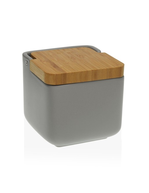 SALIÈRE EN BAMBOU DOLOMITE MODÈLE GRIS AVEC COUVERCLE SALIÈRE EN BAMBOU DOLOMITE MODÈLE GRIS AVEC COUVERCLE