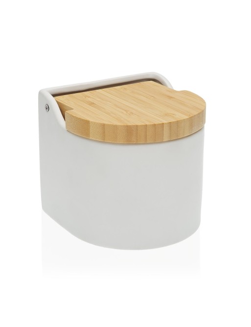 SALT SHAKER WITH WHITE BAMBOO LID 12x12x11.5 cm SALT SHAKER WITH WHITE BAMBOO LID 12x12x11.5 cm