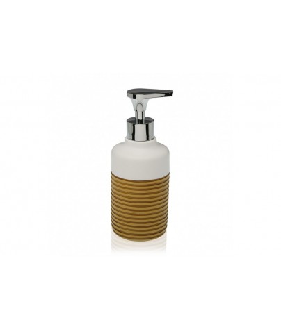 WHITE AND BROWN SOAP DISPENSER