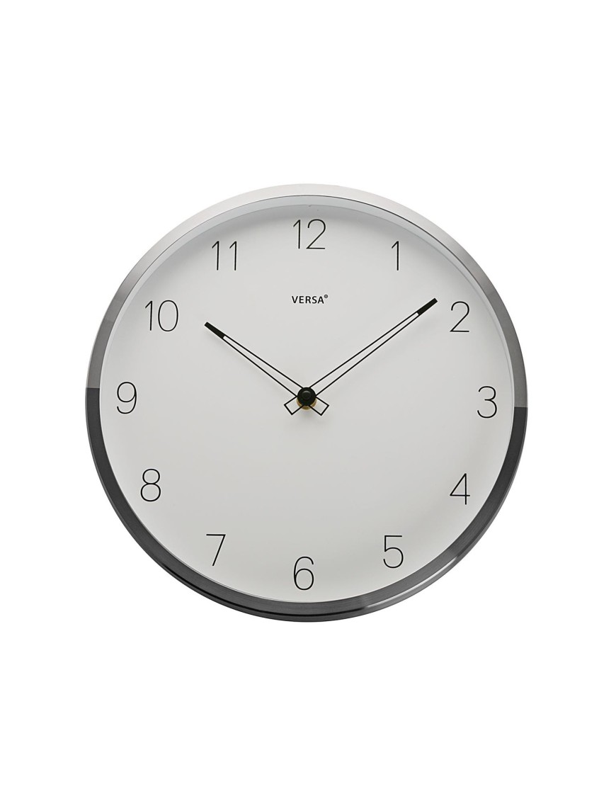 SILVER GREY KITCHEN CLOCK 30 CM