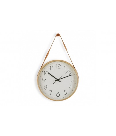 WALL CLOCK WITH LEATHER...
