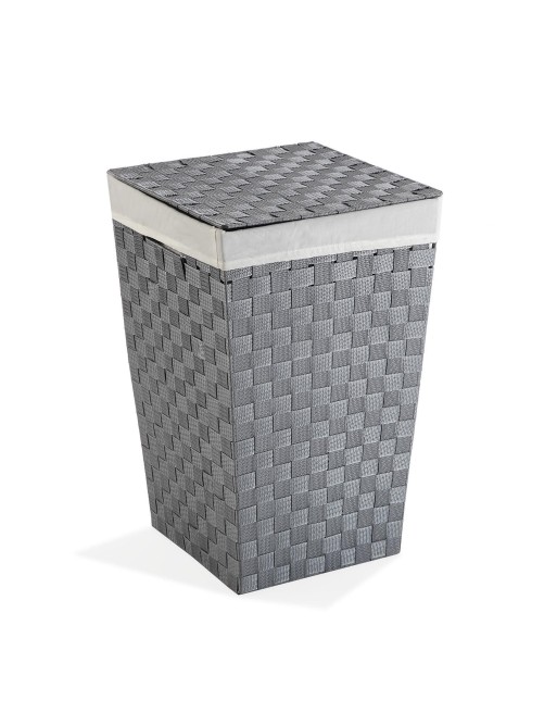 GREY LAUNDRY BASKET 52X33X33CM SQUARE MODEL