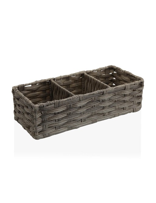 BASKET WITH 3 COMPARTMENTS IN GREY