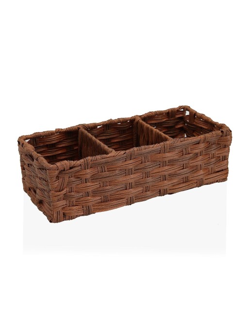 KORB MIT 3 BRAUNEN FÄCHERN