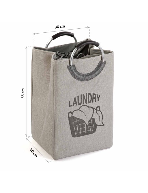 CESTA PARA LA ROPA COLOR GRIS MODELO LAUNDRY 52X33X33 CM CESTA PARA LA ROPA COLOR GRIS MODELO LAUNDRY 52X33X33 CM