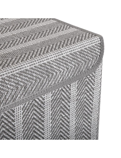 CESTA PARA LA ROPA CON TAPA COLOR GRIS/BLANCO 53X35X35 CM