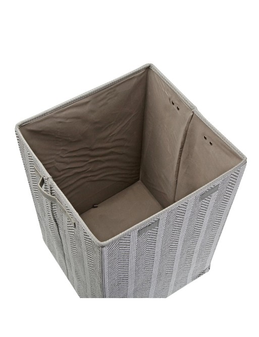 LAUNDRY BASKET WITH LID GREY/WHITE 53X35X35 CM