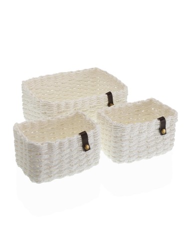 SET OF 3 WHITE BASKETS MANU MODEL