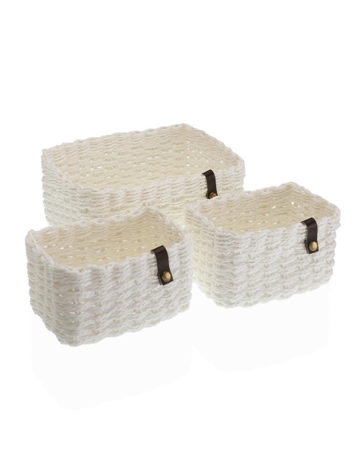 SET OF 3 WHITE BASKETS MANU MODEL